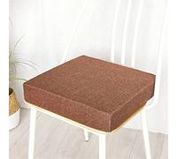 Treer Coussin de Siège en Mousse à Mémoire de Forme Carré Garantit Stabilité et Maintien, pour Siège de Bureau, Jardin, Patio, Cuisine, Salle à Manger (Marron,40x40x5cm)