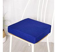 Treer Coussin de Siège en Mousse à Mémoire de Forme Carré Garantit Stabilité et Maintien, pour Siège de Bureau, Jardin, Patio, Cuisine, Salle à Manger (Bleu Marin,50x50x8cm)