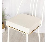 Treer Coussin de Siège en Mousse à Mémoire de Forme Carré Garantit Stabilité et Maintien, pour Siège de Bureau, Jardin, Patio, Cuisine, Salle à Manger (Blanc crème,40x40x5cm)