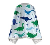 Treer Couverture Flanelle, 3D Dinosaure Imprimé Couverture Polaire Doux Couverture Châle avec Boutons Microfibre Automne Hiver Couvertures pour Adulte Enfant (Palmier,100x70cm)