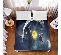 Treer Drap Housse en Microfibre, 3D Impression 30 cm Drap Housse Matelas Epais Protection de Matelas - Antidérapants, Résistant aux Rides, Anti-décoloration (Galaxie spectaculaire,140x200x30cm)