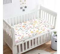 Treer Drap Housse pour Lit Bébé Doux Respirant, 3D Drap Housse Nacelle Bébé Couffin et Berceaux Protège Matelas Compatible pour Lit à Barreaux Enfant (fleur rouge,90x40x10cm)