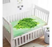 Treer Drap Housse pour Lit Bébé Doux Respirant, 3D Drap Housse Nacelle Bébé Couffin et Berceaux Protège Matelas Compatible pour Lit à Barreaux Enfant (Coeur vert,160x80x20cm)