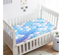Treer Drap Housse pour Lit Bébé Doux Respirant, Coloré Drap Housse Nacelle Bébé Confort Drap Housse Couffin et Berceaux Protège Matelas Compatible pour Lit à Barreaux Enfant (Bleu,75x30x10cm)
