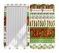 Treer Drap Housse pour Lit Bébé Doux Respirant, Confort Drap Housse Impression Nacelle Bébé Couffin et Berceaux Protège Matelas Compatible pour Lit à Barreaux Enfant (Chaussettes vertes,160x80x20cm)