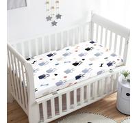 Treer Drap Housse pour Lit Bébé Doux Respirant, Empreinte de Chat Drap Housse Nacelle Bébé Confort Drap Housse Couffin et Berceaux Protège Matelas Compatible (Blanc,75x30x10cm)