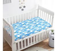 Treer Drap Housse pour Lit Bébé Doux Respirant, Mignon Alpaga Drap Housse Nacelle Bébé Confort Drap Housse Couffin et Berceaux Protège Matelas pour Lit à Barreaux (Bleu,160x80x20cm)