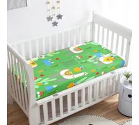 Treer Drap Housse pour Lit Bébé Doux Respirant, Mignon Alpaga Drap Housse Nacelle Bébé Confort Drap Housse Couffin et Berceaux Protège Matelas pour Lit à Barreaux (Vert d'herbe,90x40x10cm)