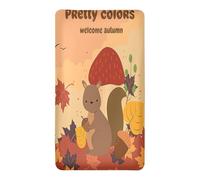 Treer Drap Housse pour Lit Bébé Doux Respirant, Modèle d'écureuil Drap Housse Nacelle Bébé Couffin et Berceaux Protège Matelas Compatible pour Lit à Barreaux (feuille d'érable rouge,85x51x10cm)