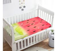 Treer Drap Housse pour Lit Bébé Doux Respirant, Pastèque D'été Drap Housse Nacelle Bébé Confort Drap Housse Couffin et Berceaux Protège Matelas Compatible pour Lit à Barreaux (Rose,95x65x10cm)