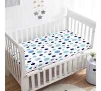Treer Drap Housse pour Lit Bébé Doux Respirant, Points Colorés Drap Housse Nacelle Bébé Confort Drap Housse Couffin et Berceaux Protège Matelas Compatible (Bleu,75x30x10cm)