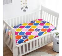 Treer Drap Housse pour Lit Bébé en Microfibre Doux Respirant, Drap Housse Nacelle Bébé Confort Drap Housse Couffin et Berceaux Protège Matelas (Échelle de poisson 7,95x65x10cm)