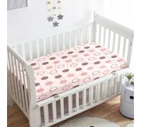 Treer Drap Housse pour Lit Bébé en Microfibre, Drap Housse Nacelle Confort. Drap Housse Couffin et Berceaux Protège Matelas Compatible pour Lit à Barreaux Enfant (cercle rose,120x60x20cm)
