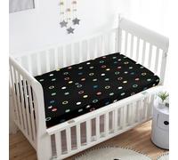 Treer Drap Housse pour Lit Bébé en Microfibre, Drap Housse Nacelle Confort. Drap Housse Couffin et Berceaux Protège Matelas Compatible pour Lit à Barreaux Enfant (points noirs,80x40x10cm)