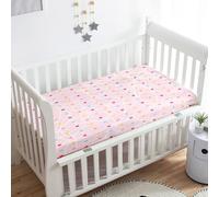 Treer Drap Housse pour Lit Bébé en Microfibre, Drap Housse Nacelle Confort. Drap Housse Couffin et Berceaux Protège Matelas Compatible pour Lit à Barreaux Enfant (pois roses,120x60x20cm)