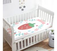 Treer Drap Housse pour Lit Bébé en Microfibre, Drap Housse Nacelle Confort. Drap Housse Couffin et Berceaux Protège Matelas Compatible pour Lit à Barreaux Enfant (fraise rouge 3,120x60x20cm)