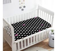 Treer Drap Housse pour Lit Bébé en Microfibre, Drap Housse Nacelle Confort. Drap Housse Couffin et Berceaux Protège Matelas Compatible pour Lit à Barreaux Enfant (Pois,160x80x20cm)