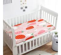 Treer Drap Housse pour Lit Bébé en Microfibre, Drap Housse Nacelle Confort. Drap Housse Couffin et Berceaux Protège Matelas Compatible pour Lit à Barreaux Enfant (fraise rouge 1,120x60x20cm)