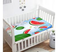 Treer Drap Housse pour Lit Bébé en Microfibre, Drap Housse Nacelle Confort. Drap Housse Couffin et Berceaux Protège Matelas Compatible pour Lit à Barreaux Enfant (140x70x20cm,pastèque d'été)