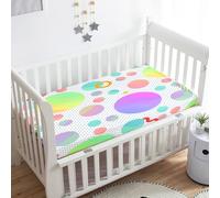 Treer Drap Housse pour Lit Bébé en Microfibre, Drap Housse Nacelle Confort. Drap Housse Couffin et Berceaux Protège Matelas Compatible pour Lit à Barreaux Enfant (Cercles colorés,140x70x20cm)