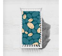 Treer Drap Housse pour Lit Bébé en Polyester Doux Respirant, 3D Pierre Drap Housse Nacelle Bébé Couffin et Berceaux Protège Matelas Compatible pour Lit à Barreaux Enfant (65x95cm,Bleu vert)