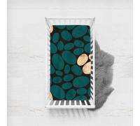 Treer Drap Housse pour Lit Bébé en Polyester Doux Respirant, 3D Pierre Drap Housse Nacelle Bébé Couffin et Berceaux Protège Matelas Compatible pour Lit à Barreaux Enfant (140x70cm,Vert noir)