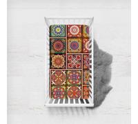 Treer Drap Housse pour Lit Bébé en Polyester Doux Respirant, Confort Drap Housse Nacelle Bébé Couffin et Berceaux Protège Matelas Compatible pour Lit à Barreaux Enfant (Motif marocain 4,90x140cm)