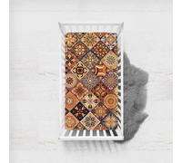 Treer Drap Housse pour Lit Bébé en Polyester Doux Respirant, Confort Drap Housse Nacelle Bébé Couffin et Berceaux Protège Matelas Compatible pour Lit à Barreaux Enfant (90x140cm,Style exotique 8)