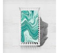 Treer Drap Housse pour Lit Bébé en Polyester Doux Respirant, Confort Drap Housse Nacelle Bébé Couffin et Berceaux Protège Matelas Compatible pour Lit à Barreaux Enfant (Motif marbré 2,90x140cm)