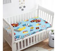 Treer Drap Housse pour Lit Bébé en Polyester Doux Respirant, Confort Drap Housse Nacelle Bébé Couffin et Berceaux Protège Matelas Compatible pour Lit à Barreaux Enfant (Voiture,85x51x10cm)