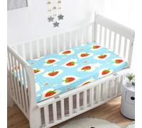 Treer Drap Housse pour Lit Bébé en Polyester Doux Respirant,Drap Housse Nacelle Bébé Confort Drap Housse Couffin et Berceaux Protège Matelas Compatible (Fraise 4,140x70x20cm)