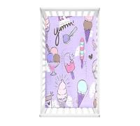 Treer Drap Housse pour Lit Bébé en Polyester Doux Respirant,Drap Housse Nacelle Bébé Confort Drap Housse Couffin et Berceaux Protège Matelas Compatible pour Lit à Barreaux Enfant (140x70x20cm,glace 3)