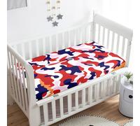 Treer Drap Housse pour Lit Bébé en Polyester Doux Respirant, Drap Housse Nacelle Bébé Couffin et Berceaux Protège Matelas Compatible pour Lit à Barreaux Enfant (Rouge camouflage,140x70x20cm)