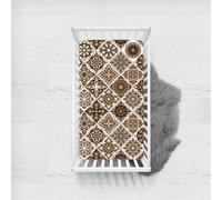 Treer Drap Housse pour Lit Bébé en Polyester Doux Respirant, Maroc Drap Housse Nacelle Bébé Couffin et Berceaux Protège Matelas Compatible pour Lit à Barreaux Enfant (Marron,80x160cm)