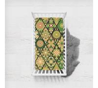 Treer Drap Housse pour Lit Bébé en Polyester Doux Respirant, Modèle Drap Housse Nacelle Bébé Couffin et Berceaux Protège Matelas Compatible pour Lit à Barreaux Enfant (Vert,75x33cm)