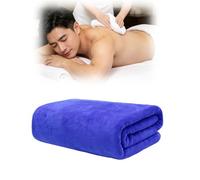 Treer Drap pour Table de Massage, Serviette de Bain, Serviette de Massage pour SPA, Salon de Coiffure, Soin de Peau, Lavable, Couleur Pure (Bleu 01,180x80cm)