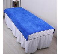 Treer Drap pour Table de Massage, Serviette de Bain, Serviette de Massage pour SPA, Salon de Coiffure, Soin de Peau, Lavable, Couleur Pure (Bleu 04,70x140cm)