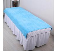 Treer Drap pour Table de Massage, Serviette de Bain, Serviette de Massage pour SPA, Salon de Coiffure, Soin de Peau, Lavable, Couleur Pure (Bleu 05,150x200cm)