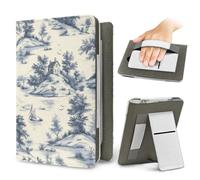 Treer Etui pour 6.8-7" Kindle Paperwhite 6 (12e génération, 2024), Coque pour Colorsoft Signature Edition, Légère en Cuir PU, avec Béquille et Dragonne, Imprimé Floral Vintage (Île)