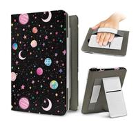 Treer Étui pour 7" Kindle Paperwhite(12e Gén. 2024,pour 11e Gén. 2021),pour Kindle Colorsoft (1re Gén, 2024),Coque Fine et Léger, Housse Réveil/Veille Automatique, 3D Univers (Planète Rose)