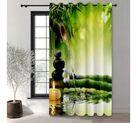 Treer Fleur de Pierre 3D Rideaux D'extérieur Impermeable Exterieur Rideau avec Oeillet, Opaque Protection Solaire Rideaux pour Pergola, Cabanon Jardin Gazebo (Bambou 5,W132*L182cm)