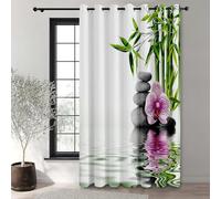 Treer Fleur de Pierre 3D Rideaux D'extérieur Impermeable Exterieur Rideau avec Oeillet, Opaque Protection Solaire Rideaux pour Pergola, Cabanon Jardin Gazebo (Bambou 3,W132*L160cm)