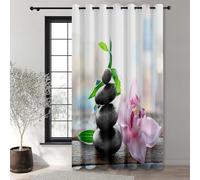 Treer Fleur de Pierre 3D Rideaux D'extérieur Impermeable Exterieur Rideau avec Oeillet, Opaque Protection Solaire Rideaux pour Pergola, Cabanon Jardin Gazebo (Pierre 2,W132*L213cm)