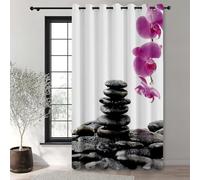 Treer Fleur de Pierre 3D Rideaux D'extérieur Impermeable Exterieur Rideau avec Oeillet, Opaque Protection Solaire Rideaux pour Pergola, Cabanon Jardin Gazebo (Pierre 1,W180*L243cm)