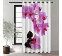 Treer Fleur de Pierre 3D Rideaux D'extérieur Impermeable Exterieur Rideau avec Oeillet, Opaque Protection Solaire Rideaux pour Pergola, Cabanon Jardin Gazebo (Blanche,W132*L243cm)