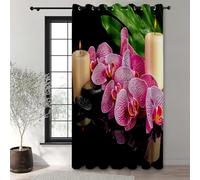 Treer Fleur de Pierre 3D Rideaux D'extérieur Impermeable Exterieur Rideau avec Oeillet, Opaque Protection Solaire Rideaux pour Pergola, Cabanon Jardin Gazebo (Fleur,W150*L166cm)