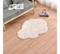 Treer Forme du Nuage Soft Tapis Salon Modernes Tapis Chambre Duveteux Antidérapant Tapis à Poils Longs Grand Tapis pour Enfant Chambre, Salon, Chambre à Coucher (60x120cm,Blanc Jaune)