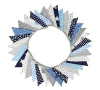 Treer Guirlande de Fanions en Tissu, 11M Guirlande de Fanions Lit Cabane Multicolore avec Pompons pour Garçons Filles Décoration Chambre et Murale, Fête de Jardin, Nordique Motif (Étoiles)