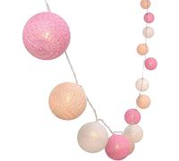 Treer Guirlande Lumineuse Boules, Boules de Noel Batterie Chaîne de Lumière LED Lumière Décoration pour La Saint Valentin Arbre de Noël Mariage Anniversaire Fêtes (1.5M-10 Balle,Rose)