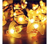 Treer Guirlande Lumineuse Solaire, Honeybee Étanche pour Extérieure 8 Modes 20/30/50 LED de Travail Lumières Décoratives pour Jardin terrasse Fête de Noël Mariage (Blanc Chaud,7.5m/ 50 lumière)